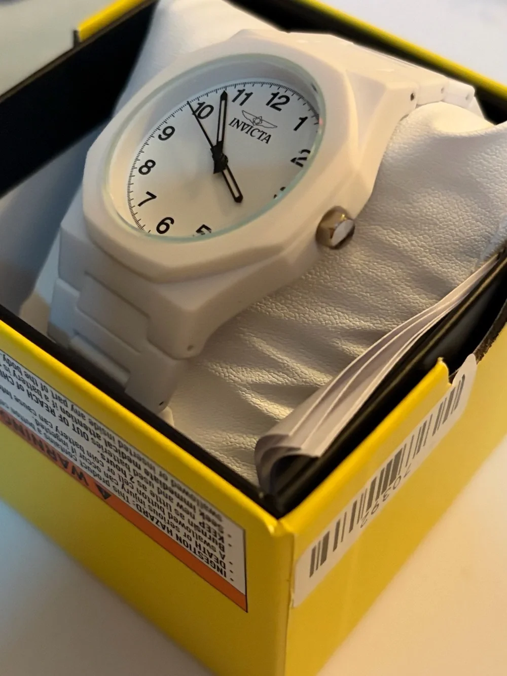 Invicta 40mm White Luxury Lightweight Watch with Signature Black Accents